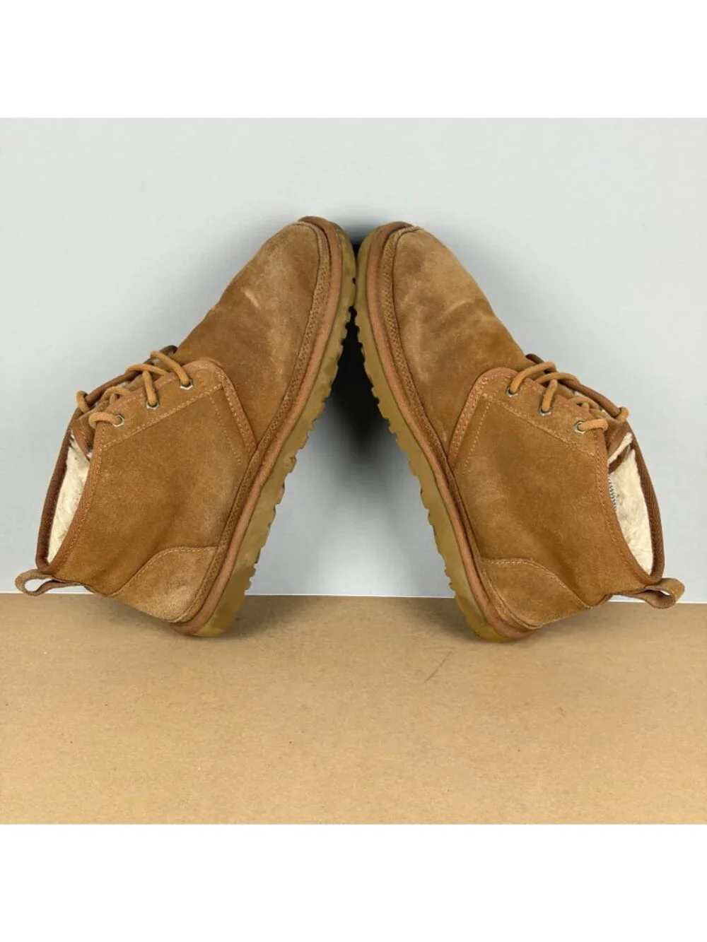 UGG Neumel Suede Shearling Lined Chukka Boot Mens 10 Tan Lace Up Casual